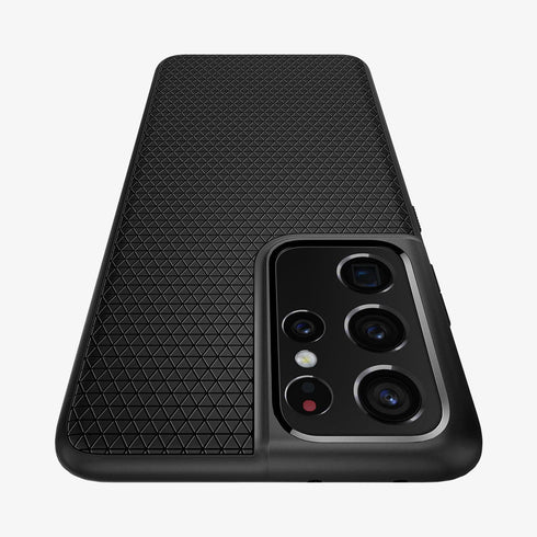 ACS02350 - Galaxy S21 Ultra Liquid Air Case in matte black showing the back